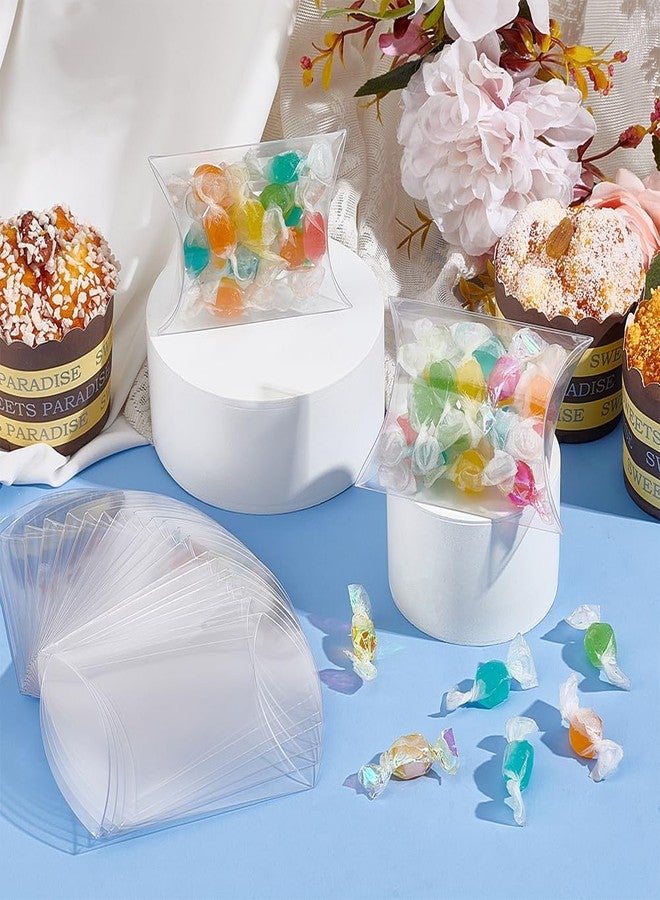 BENECREAT 50 Packs 3.5x2.5x1 Clear Plastic Pillow Favor Box Candy Treat Gift Box for Wedding Party, Mother's Day, Father's Day Gift Packaging - Image 5